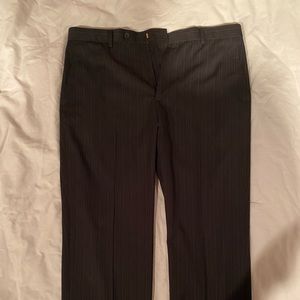 Calvin Klein Black Pin-stripped Dress Pants